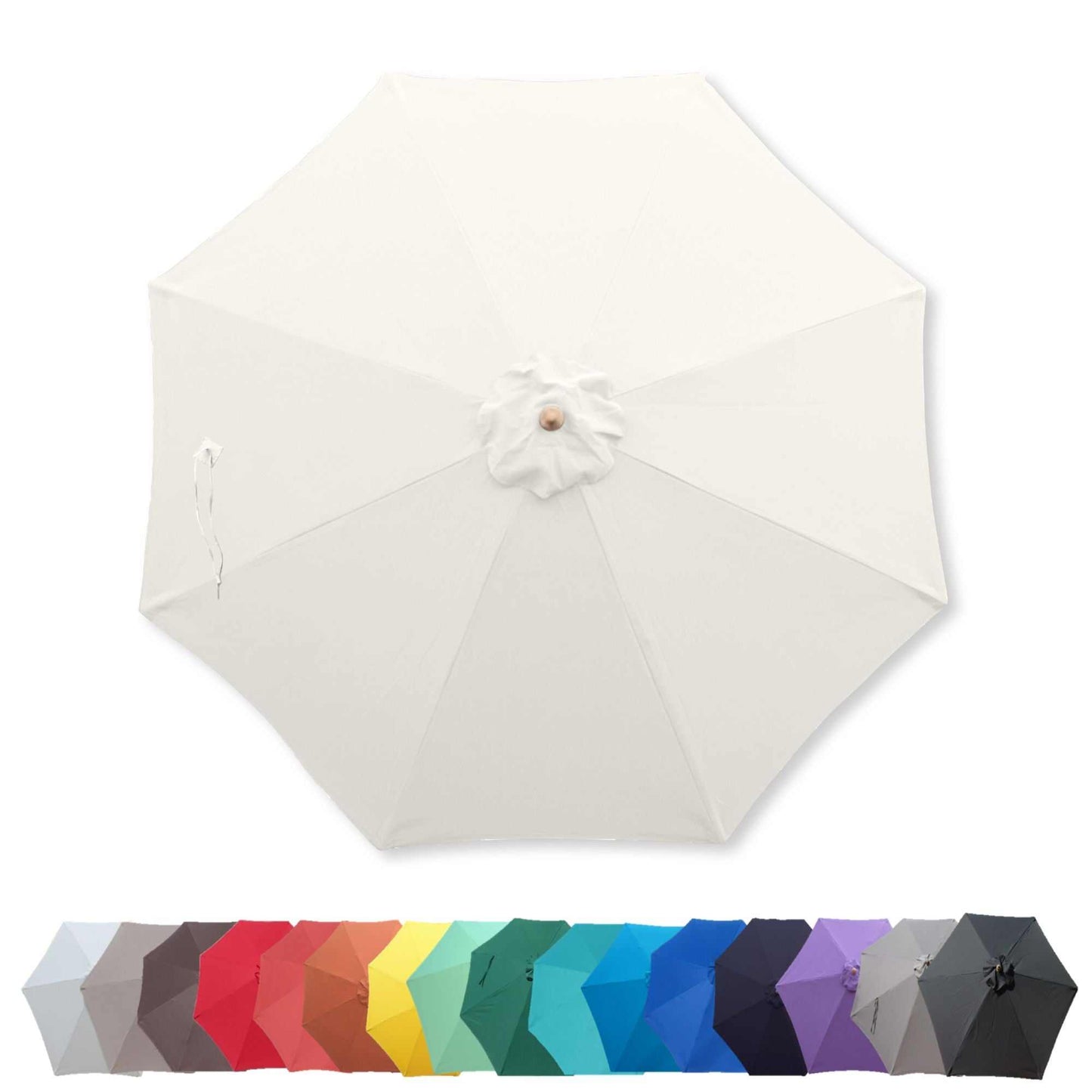 9ft Market Patio Umbrella 8 Rib Replacement Canopy Ivory Off-White - Formosa Covers