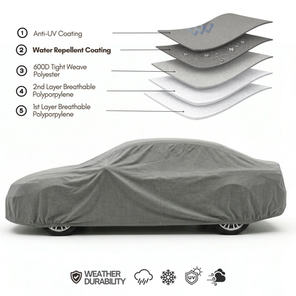 Toyota Prius Car Cover - 177"L x 70"W x 54.5"H - Charcoal Grey - Formosa Covers