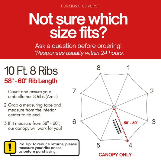 10ft Cantilever Supported Bar Umbrella 8 Rib Replacement Canopy Capri Blue Olefin - Formosa Covers