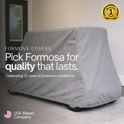 2 Passenger Golf Cart Storage Cover for E-Z-GO 2FIVE, Grey - Formosa Covers