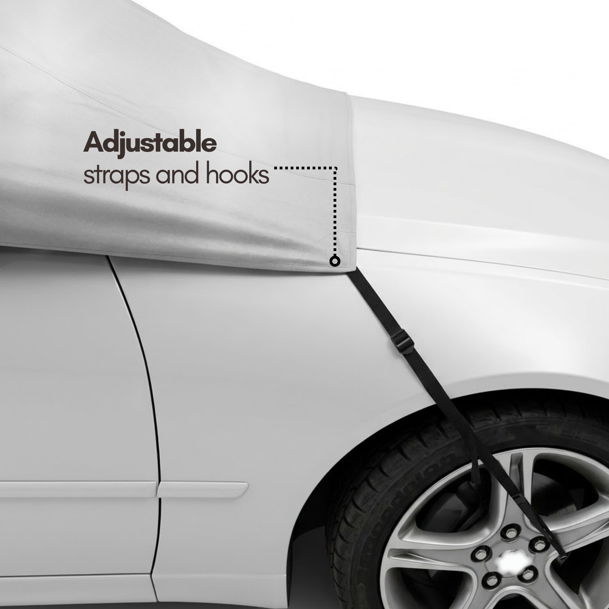 Car Snow and Windshield Sun Shade Half Top Cover fits Full to Large Size Car - Formosa Covers