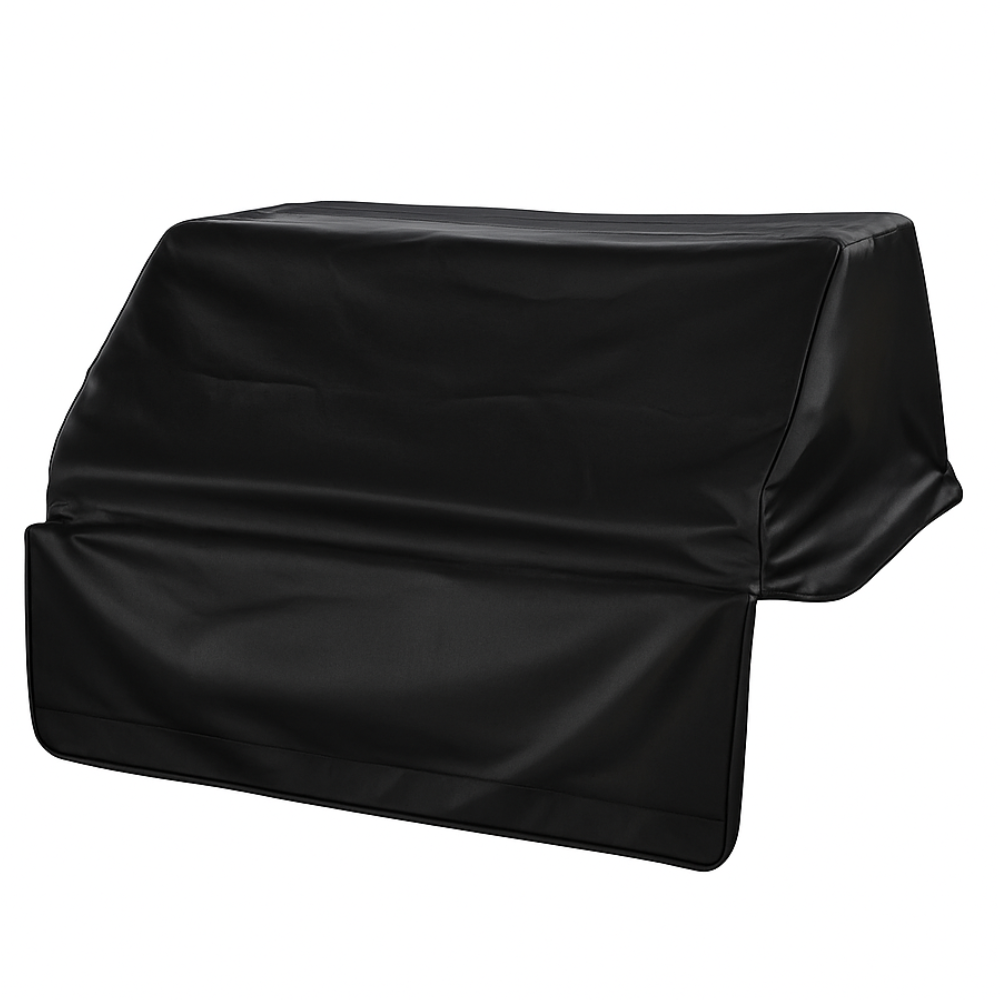Black vinyl BBQ outdoor gas grill cover 56"L x 30"D x 16"H with waterproof and UV protection