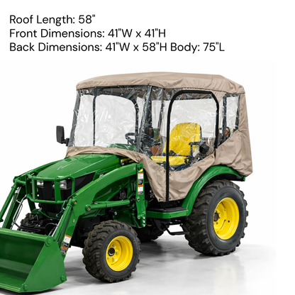 Tractor Enclosure Cab for Cold Weather & Rain Protection (Tractor Canopy Required) - Formosa Covers