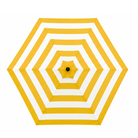 [SHIPS BY 6/16/26] 9ft Market Patio Umbrella 6 Rib Replacement Canopy Yellow Cabana Stripe - Formosa Covers