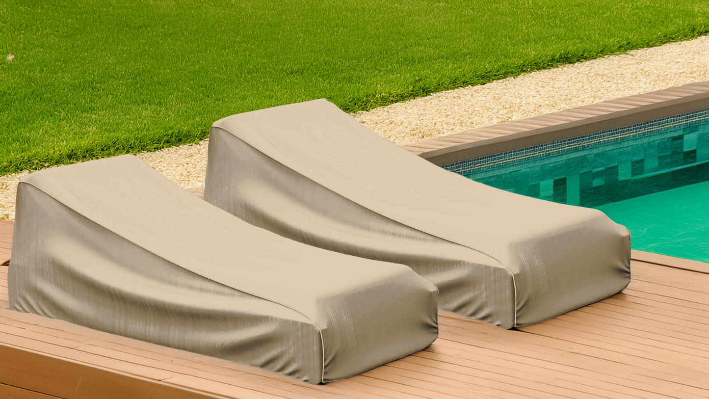 Patio Chaise Lounge Cover 84"L x 30"W x 29"H Classic Taupe (2 Pack) - Formosa Covers