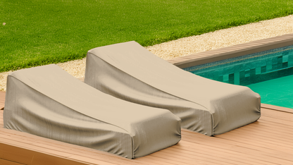 Patio Chaise Lounge Cover 84"L x 30"W x 29"H Classic Taupe (2 Pack) - Formosa Covers