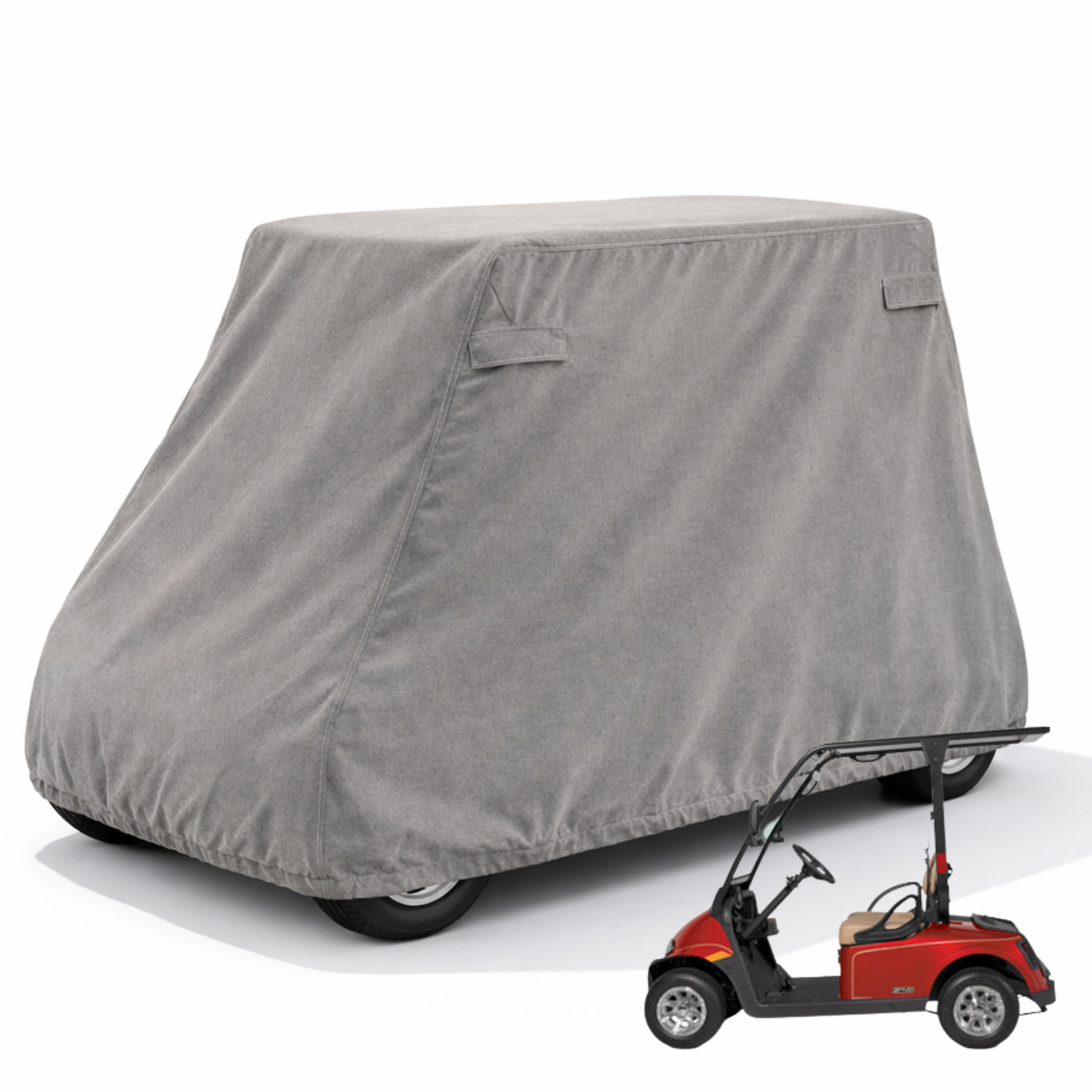 Grey 2 Passenger Golf Cart Storage Cover for E-Z-GO 2FIVE with water repellent 300 Denier polyester fabric