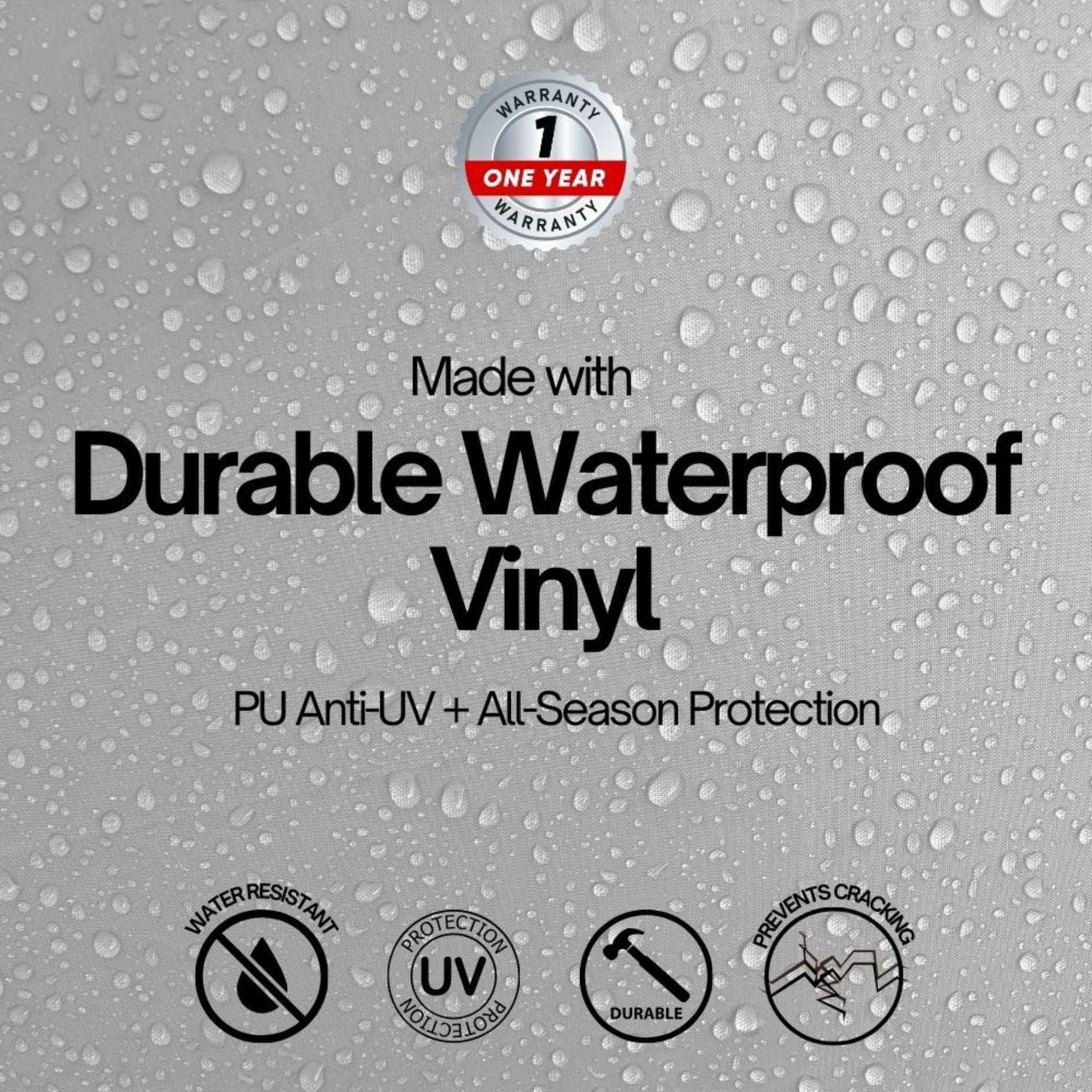 Outdoor Built-In Side Burner Cover in Grey Vinyl 13.75"W x 30"D