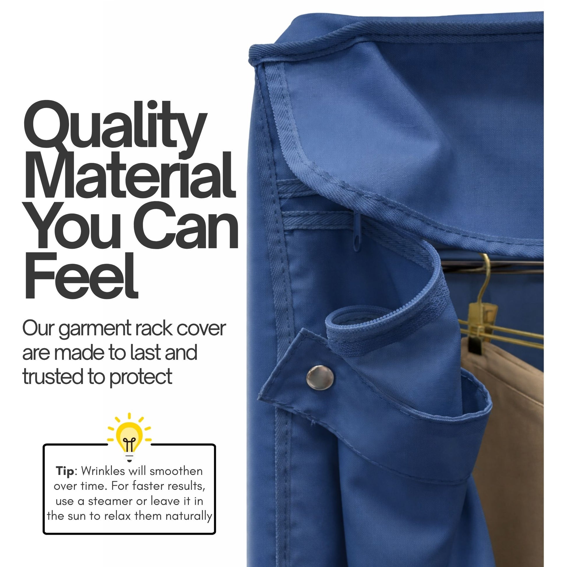 Portable Garment Rack Cover 48"W x 18"D x 75"H Dusty Blue - Formosa Covers