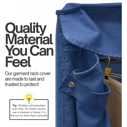Portable Garment Rack Cover 48"W x 18"D x 75"H Dusty Blue - Formosa Covers