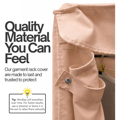 Portable Garment Rack Cover 48"W x 18"D x 75"H Beige Khaki - Formosa Covers