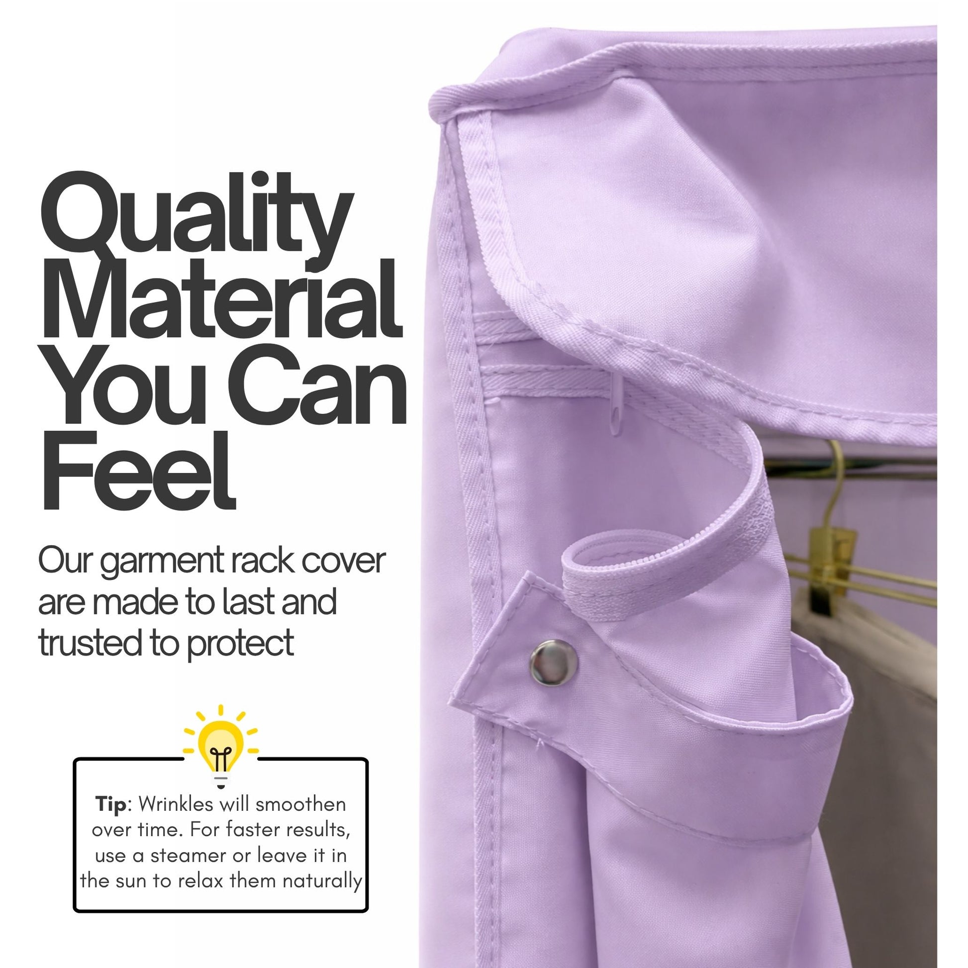 Portable Garment Rack Cover 36"W x 18"D x 68"H Lilac Purple - Formosa Covers