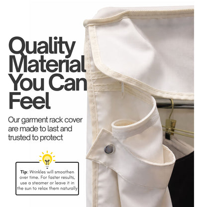 Portable Garment Rack Cover 48"W x 18"D x 75"H Off-White - Formosa Covers