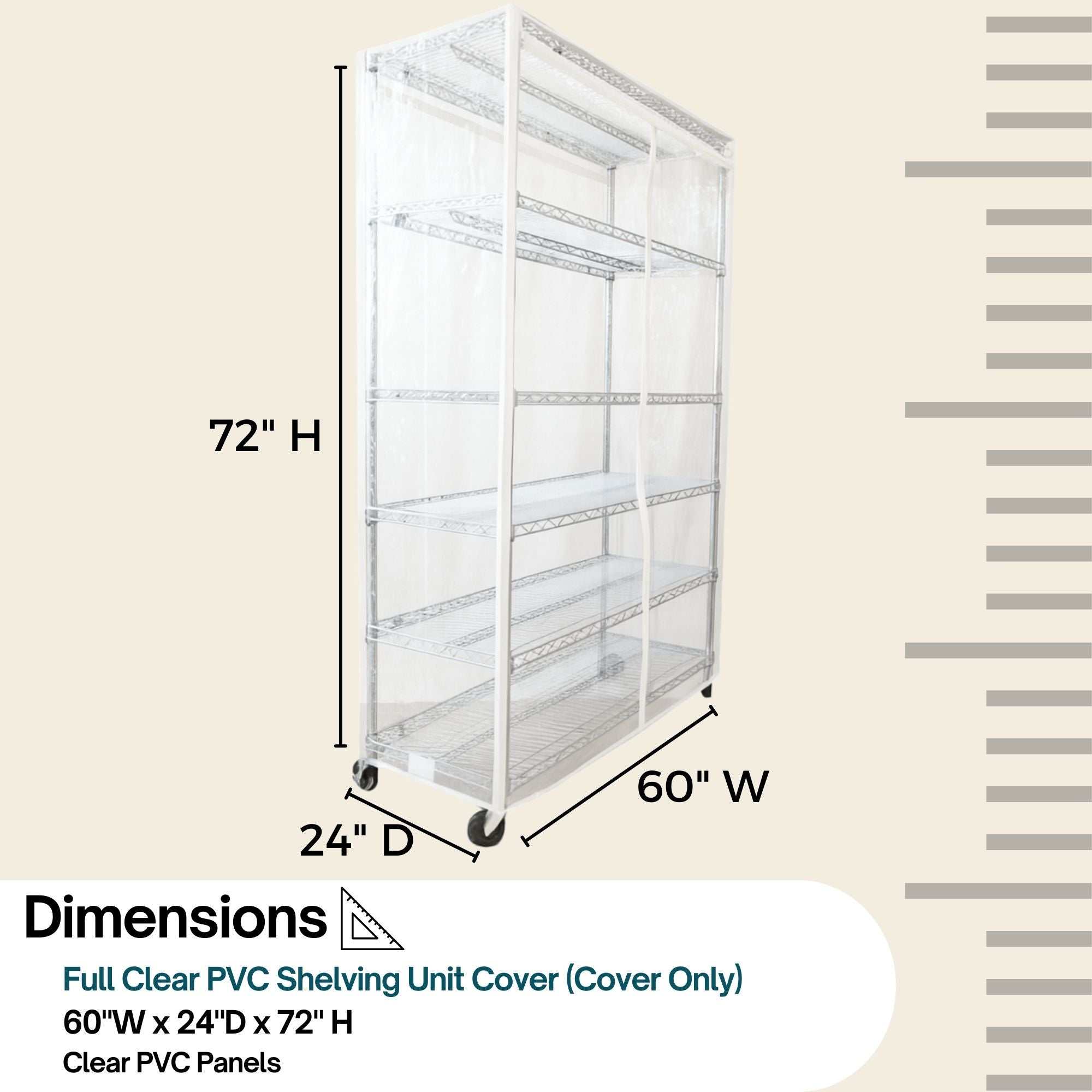 Storage Shelving Unit Cover, fits racks 60