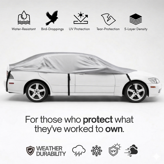 Car Snow & Sun Shield Full Cover for Small to Midsize Cars - 124"L - Formosa Covers