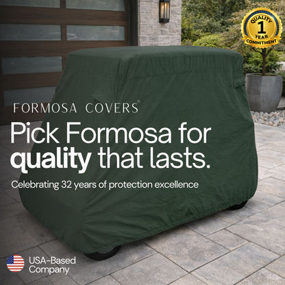 2 Passenger Golf Cart Storage Cover - Green - Formosa Covers