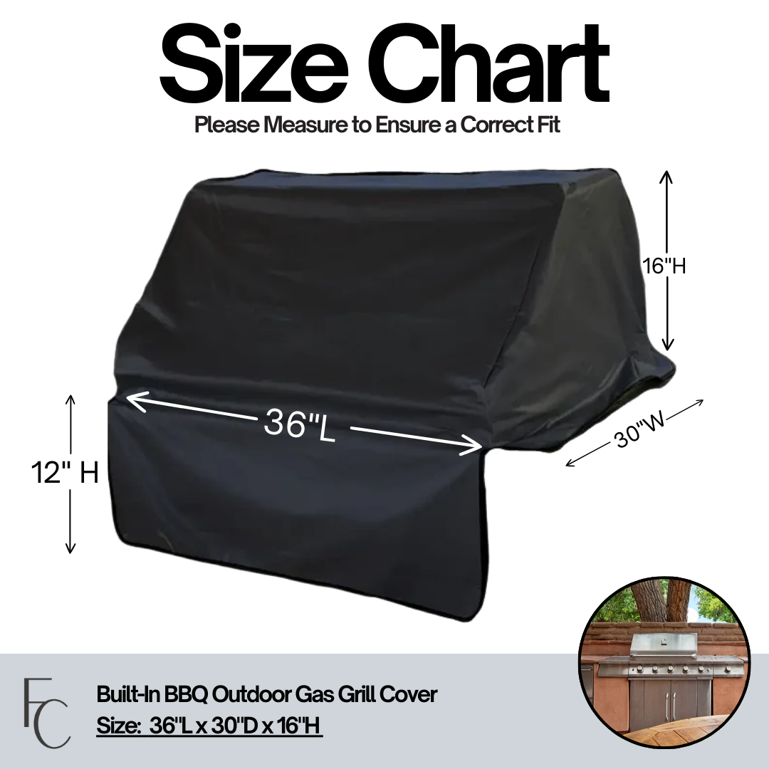 Built-In BBQ Outdoor Gas Grill Cover Vinyl Black