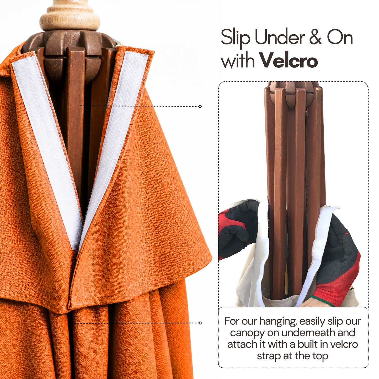 11ft Cantilever Hanging Umbrella 8 Rib Replacement Canopy Tuscan Orange
