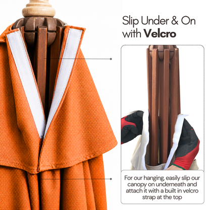 11ft Cantilever Hanging Umbrella 8 Rib Replacement Canopy Tuscan Orange