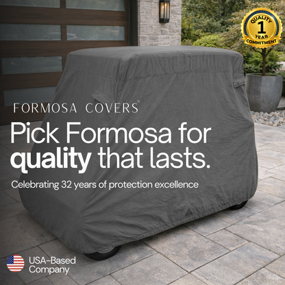 2 Passenger Golf Cart Storage Cover - Grey - Formosa Covers