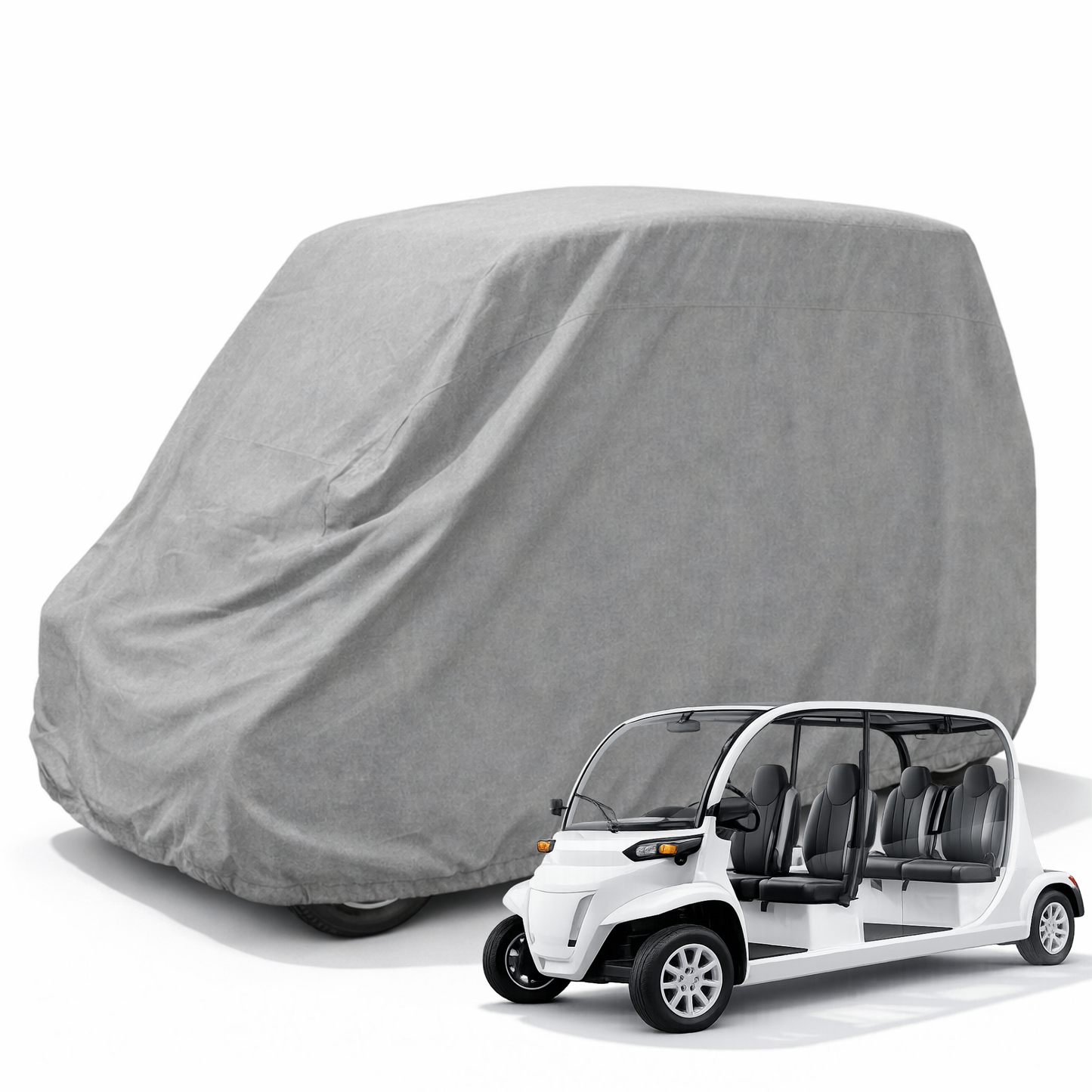 4 passenger golf cart storage cover exclusive for Polaris GEM e4 with water-resistant, UV-treated fabric and air-vented mildew protection