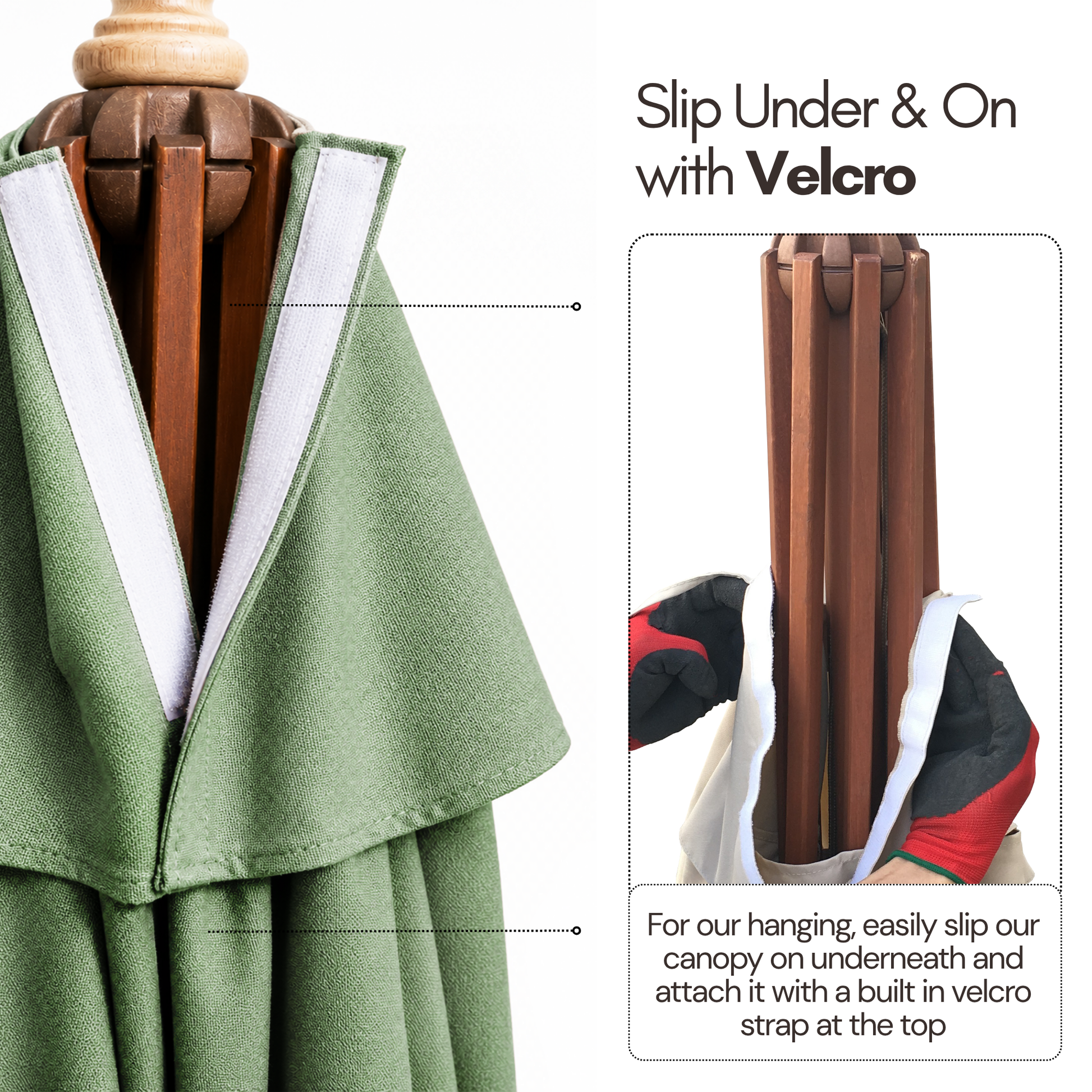 PREORDER (Ship 6/20) 11ft Cantilever Hanging Umbrella 8 Rib Replacement Canopy Sage Green - Formosa Covers