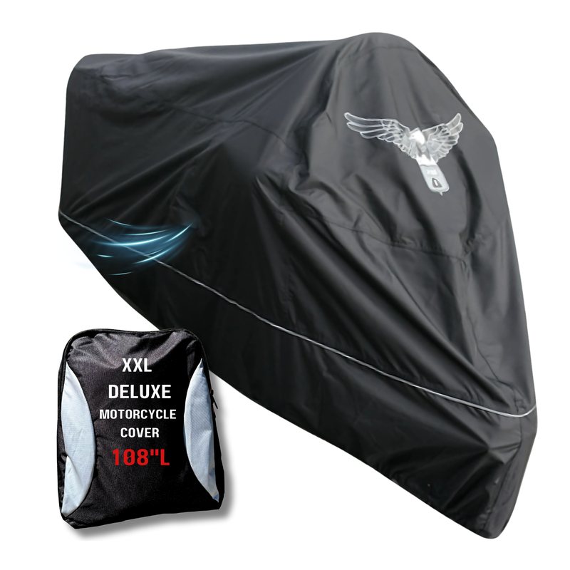 Motorcycle Heavy Duty Cover Black Eagle Emblem Xxl Formosa Covers