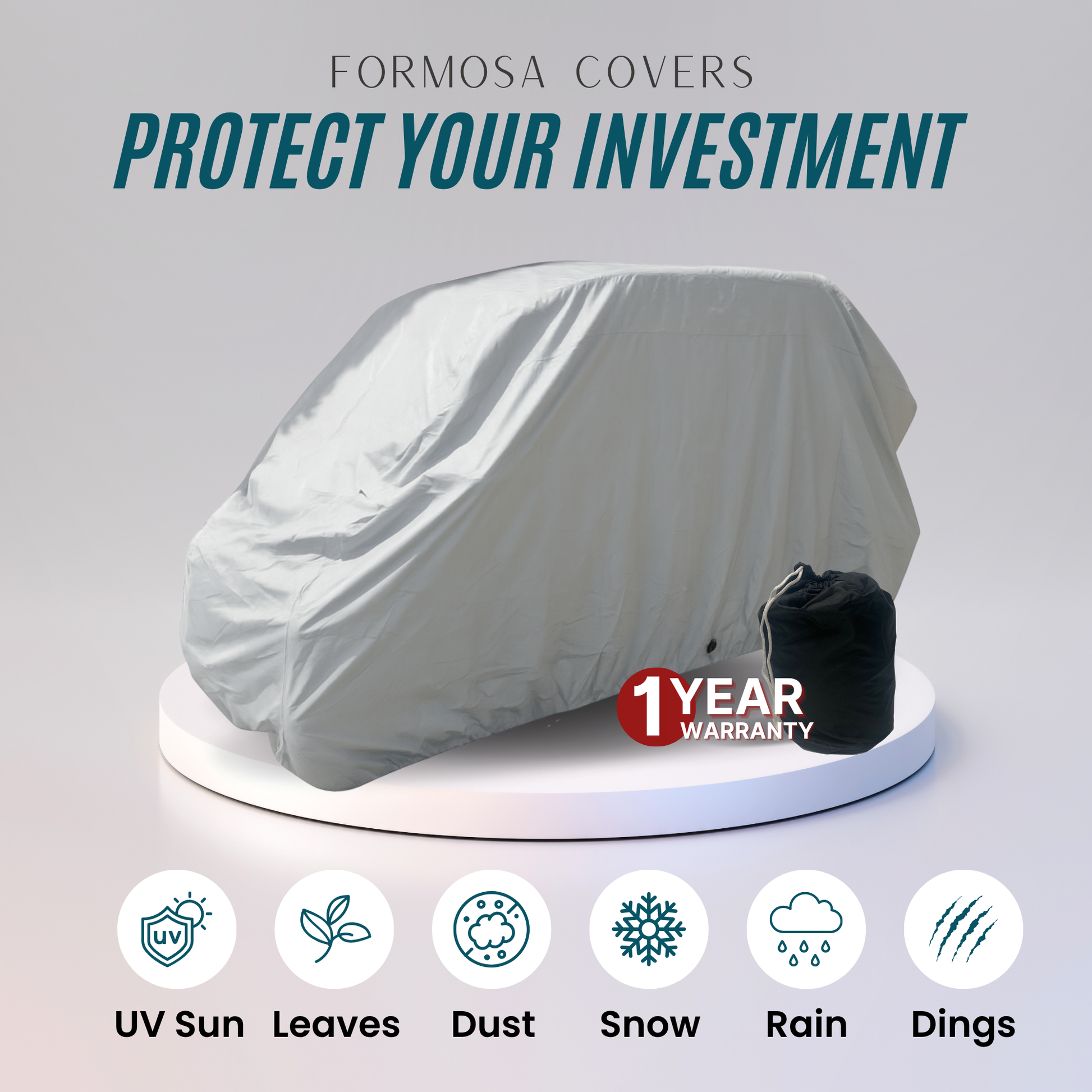 8 Passenger Golf Cart Storage Cover Grey