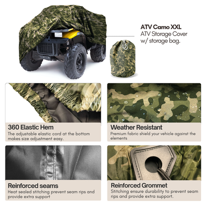 ATV Cover XXL Camouflage 100"L x 47"/36"W x 48"H - Formosa Covers