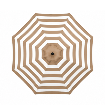 [SHIPS BY 6/16/26] 9ft Market Patio Umbrella 8 Rib Replacement Canopy Beige Cabana Stripe Olefin
