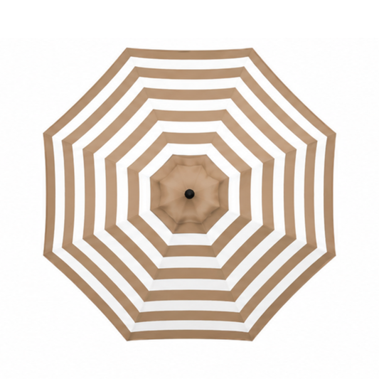 [SHIPS BY 6/16/26] 9ft Market Patio Umbrella 8 Rib Replacement Canopy Beige Cabana Stripe Olefin