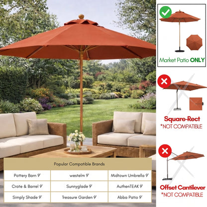 9 foot patio umbrella covers Cover for 6ft to 9ft Umbrellas, Waterproof and Durable Market Umbrella Cover with Zipper and Rod : Patio, Lawn & Garden 7 12 ft Patio Umbrella Top Canopy Replacement