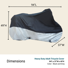 Heavy Duty Adult Tricycle Cover Fits up to 26