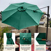 10ft Cantilever Supported Bar Umbrella 8 Rib Replacement Canopy Hunter Green