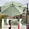 11 ft Cantilever Umbrella Replacement Canopy Supported Bar 8 Ribs Sage Green