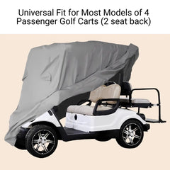 4 Passenger Golf Cart Storage Cover (2 Short Roof 58) Grey -