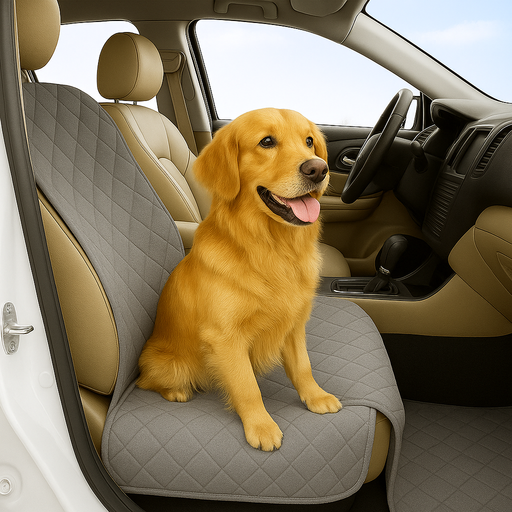 Pet Single Car Seat Cover with Floor Coverage Grey