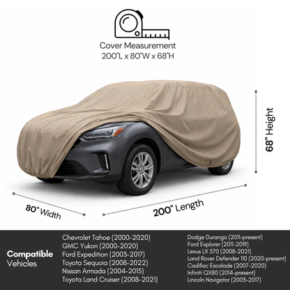 SUV Car Cover Large 200"L - Formosa Covers