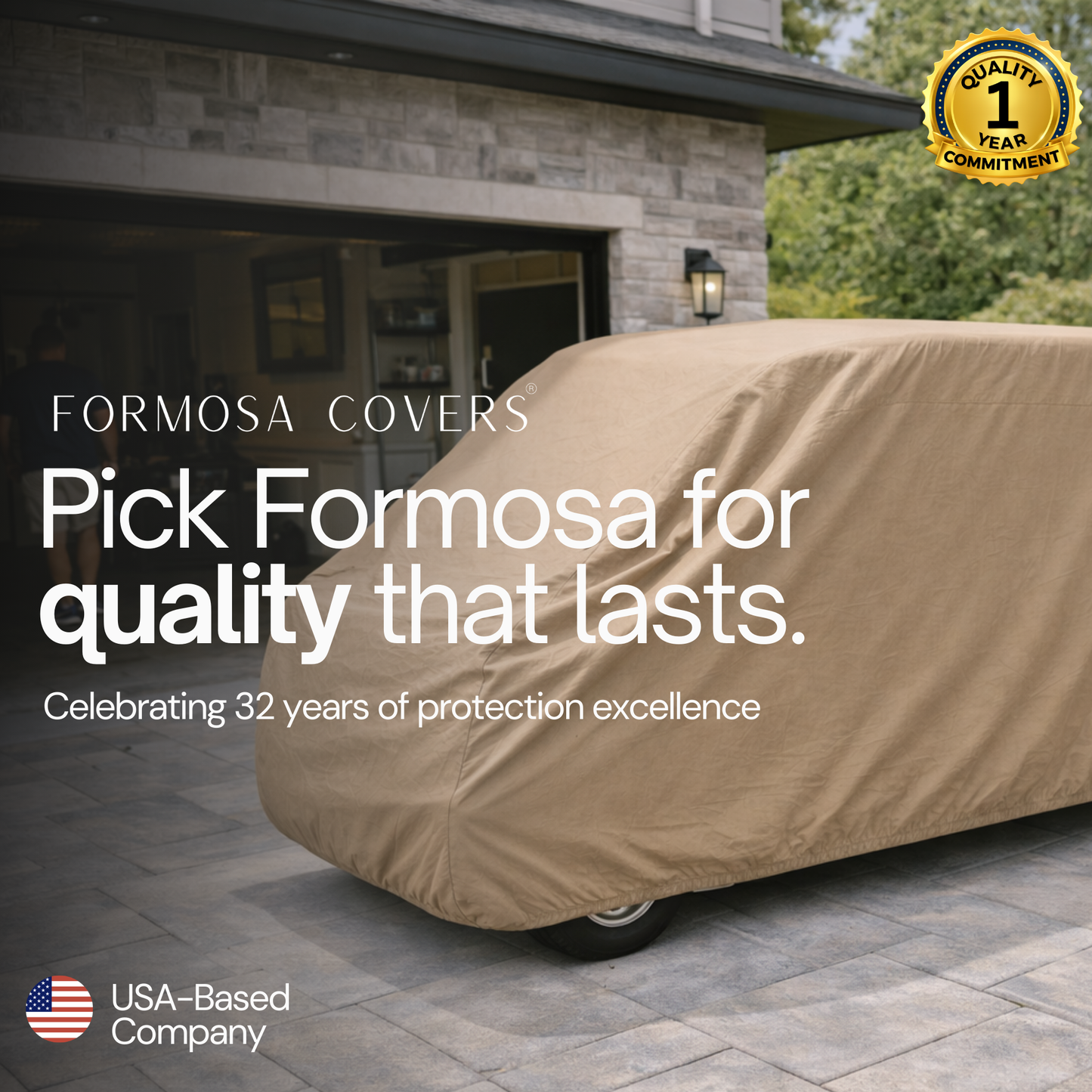 8 Passenger Golf Cart Storage Cover Taupe - Formosa Covers