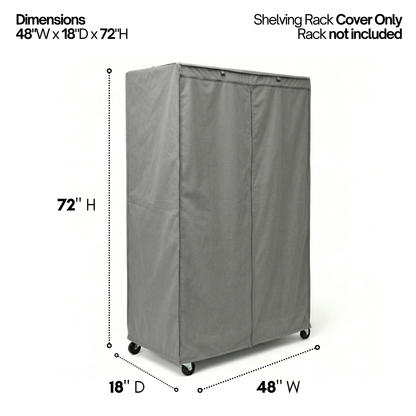 Storage Shelving Unit Cover, fits racks 48"W x 18"D x 72"H in Grey - Formosa Covers
