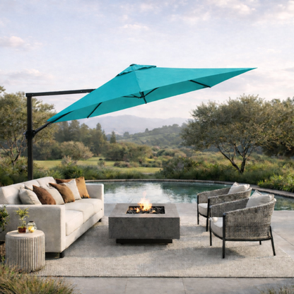 11 ft Cantilever Umbrella Replacement Canopy Supported Bar 8 Ribs Aruba Turquoise - Formosa Covers