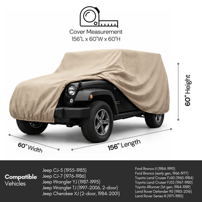 Jeep Cover for 1976–2006 – Water Resistant Taupe - Formosa Covers