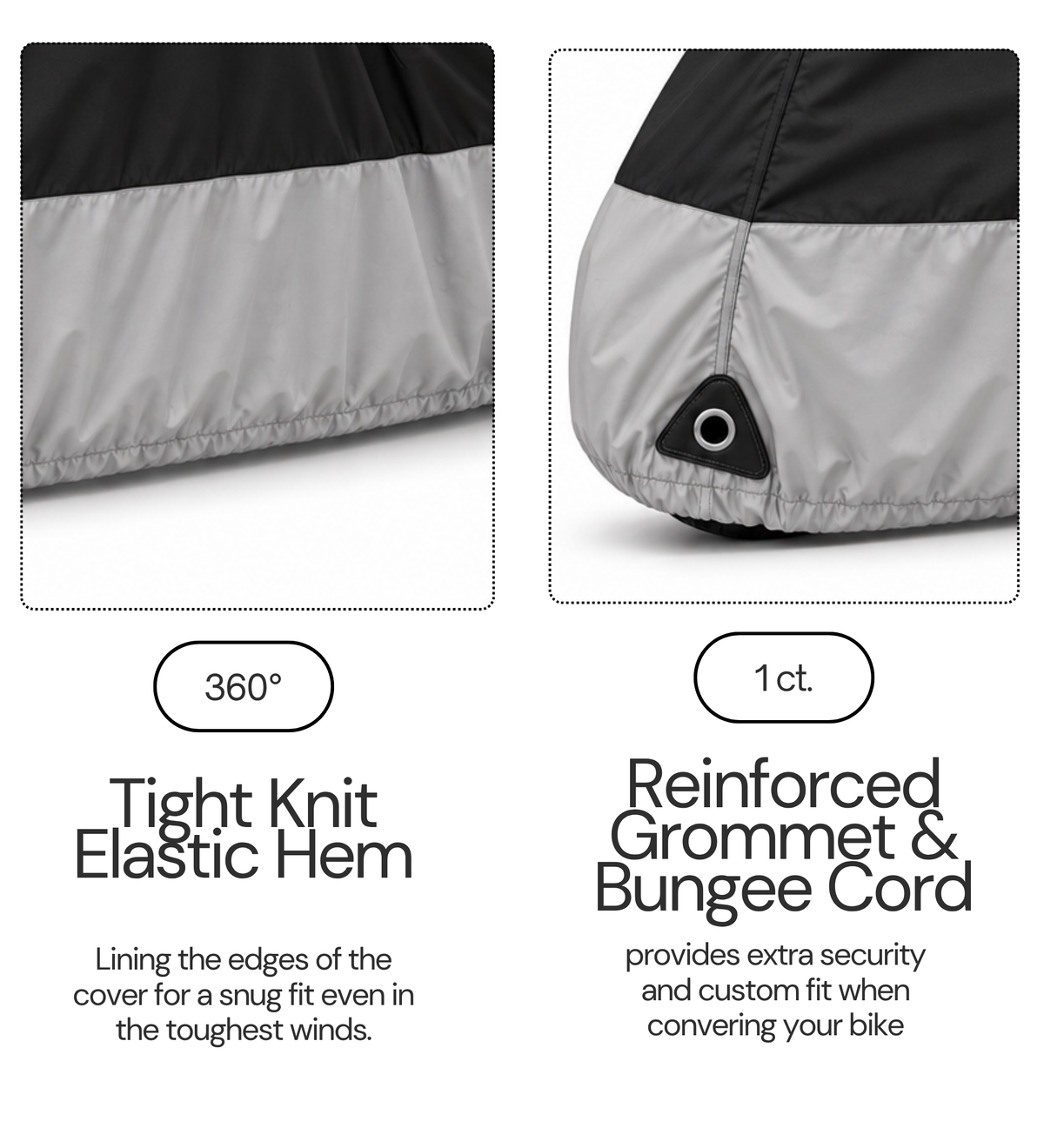 Deluxe Motorcycle Cover with Back Rack Trunk Pouch (L) Black - Formosa Covers