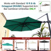 10ft Cantilever Supported Bar Umbrella 8 Rib Replacement Canopy Hunter Green