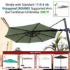 11 ft Cantilever Umbrella Replacement Canopy Supported Bar 8 Ribs Sage Green