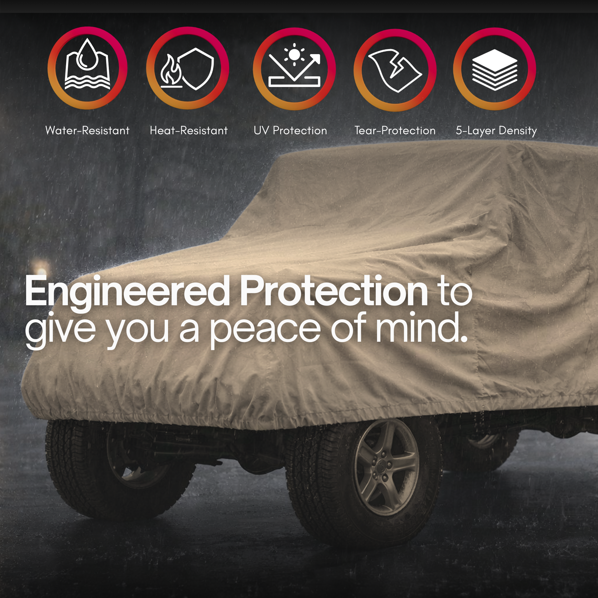 Jeep Cover fits 2007-2022 Jeep Wrangler 2 doors in Taupe