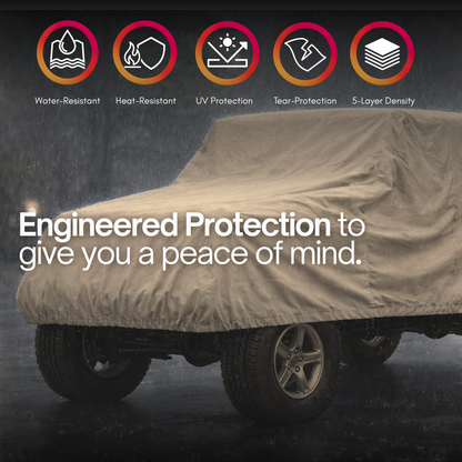 Jeep Cover fits 2007-2022 Jeep Wrangler 4 doors Unlimited in Taupe - Formosa Covers