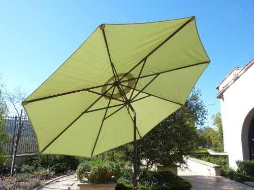 9ft Aluminum Patio Garden Market Umbrella with Crank and Tilt Mechanism Sage Green - Formosa Covers