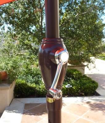 9ft Aluminum Patio Garden Market Umbrella with Crank and Tilt Mechanism Taupe - Formosa Covers