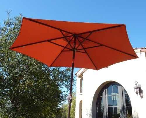 7.5ft Aluminum Patio Garden Market Umbrella with Crank and Tilt Mechanism Terracotta